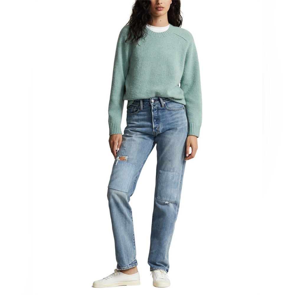 POLO RALPH LAUREN SADDLE-SLEEVE WOOL-CASHMERE SWEATER- Size Medium